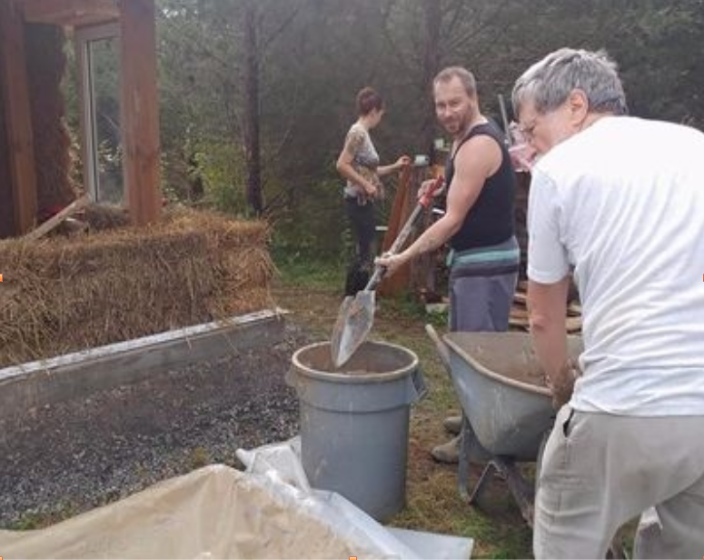 The clay slip trough ready for bale dipping